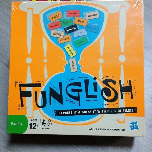 Gametime Vintage Other - Funglish Family Board Game Word Guessing Educational Hasbro Brand New Sealed